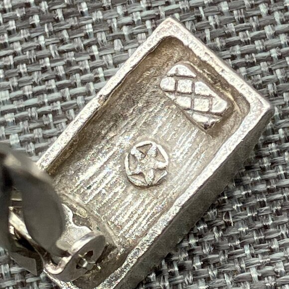 Vintage Clip-On Earrings 1 In Pink Rhinestones MOP Inlay Retro Bling Glam Curve - Picture 5 of 8